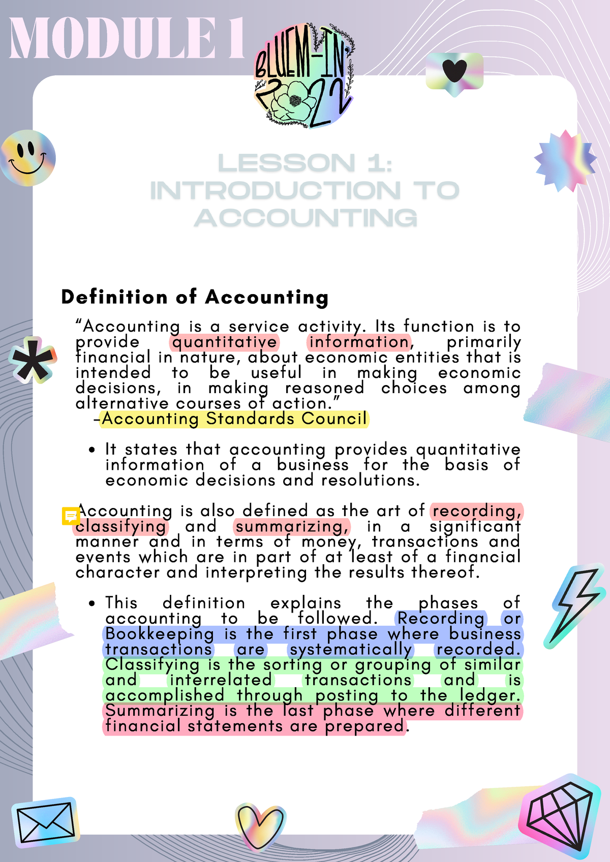 FABM1 Module 1 - Lesson 1 & Lesson 2. Fundamentals Of Accountancy ...