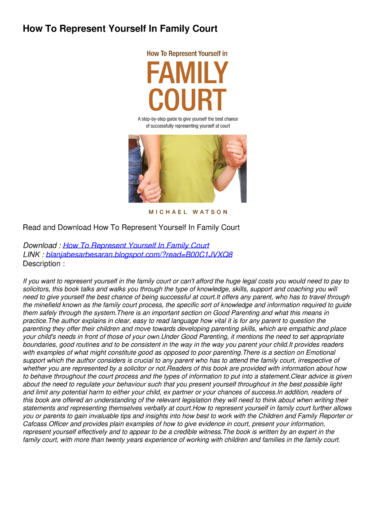 [PDF] DOWNLOAD EBOOK How To Represent Yourself In Family Court Epub ...