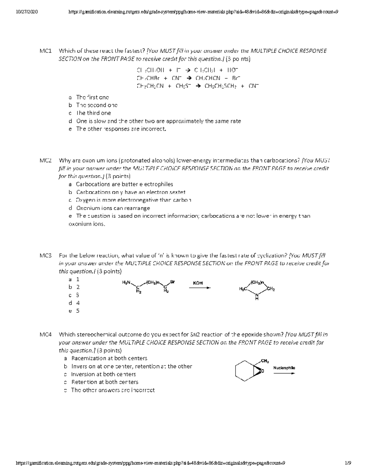 Exam 2 307 Fall 2019 - 160:336 - Studocu