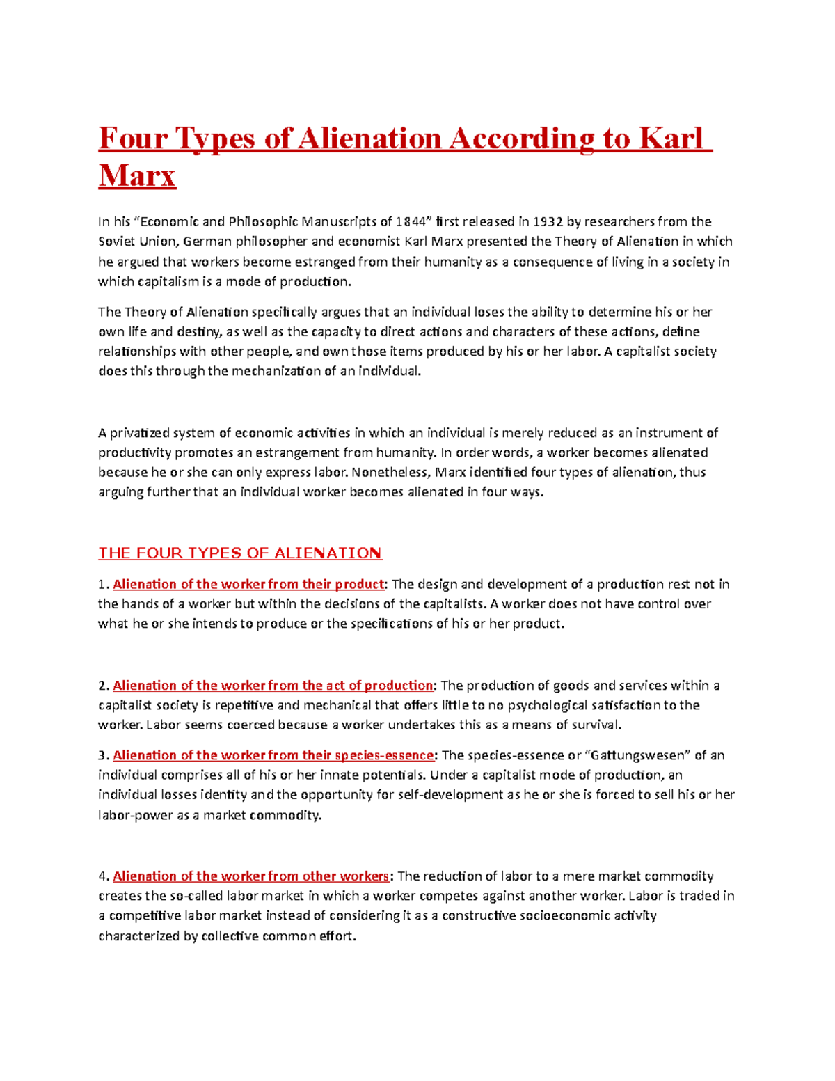 four-types-of-alienation-according-to-karl-marx-the-theory-of