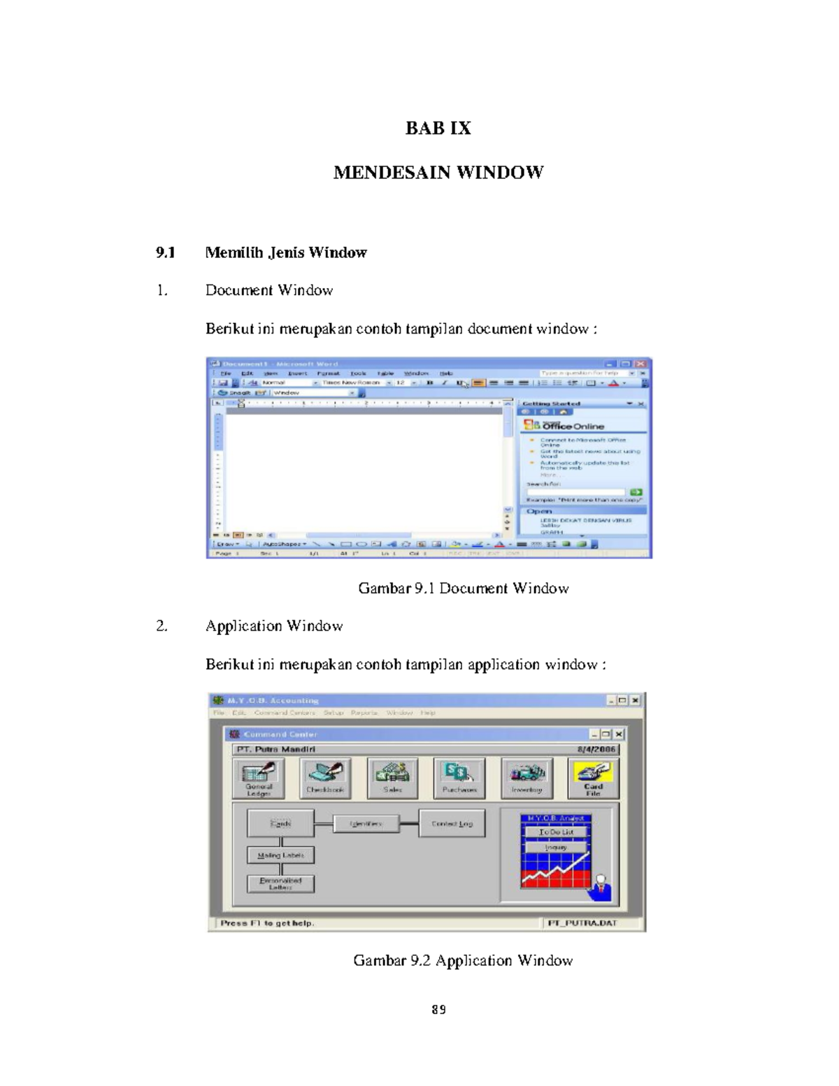 Modul Interaksi Manusia Komputer Bab 9 Mendesain Window - 89 BAB IX ...