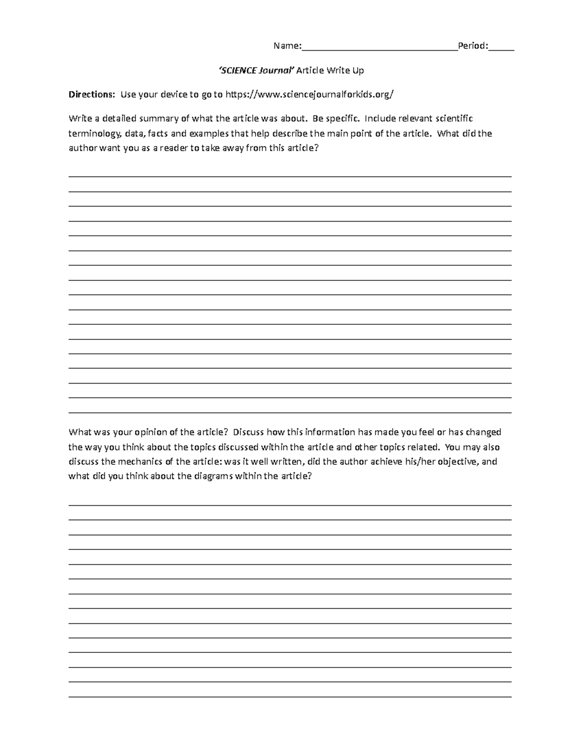 Science World+article+writeup - Name:_________________________Period ...