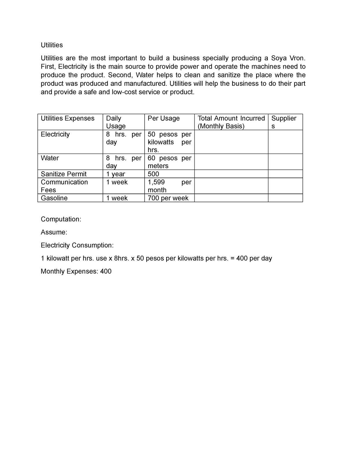 Utilities (Crissa) - Make it useful - Utilities Utilities are the most ...