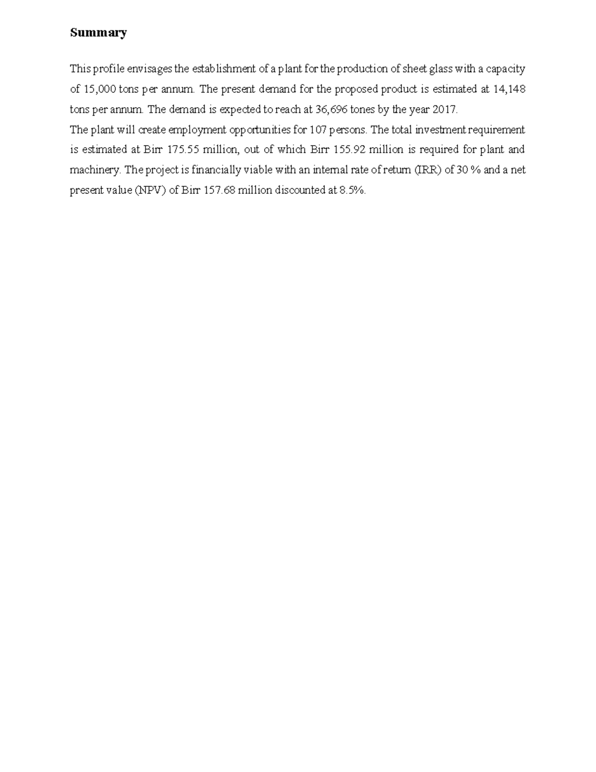 Glass Sheet Work Wwwwww Summary This profile envisages the