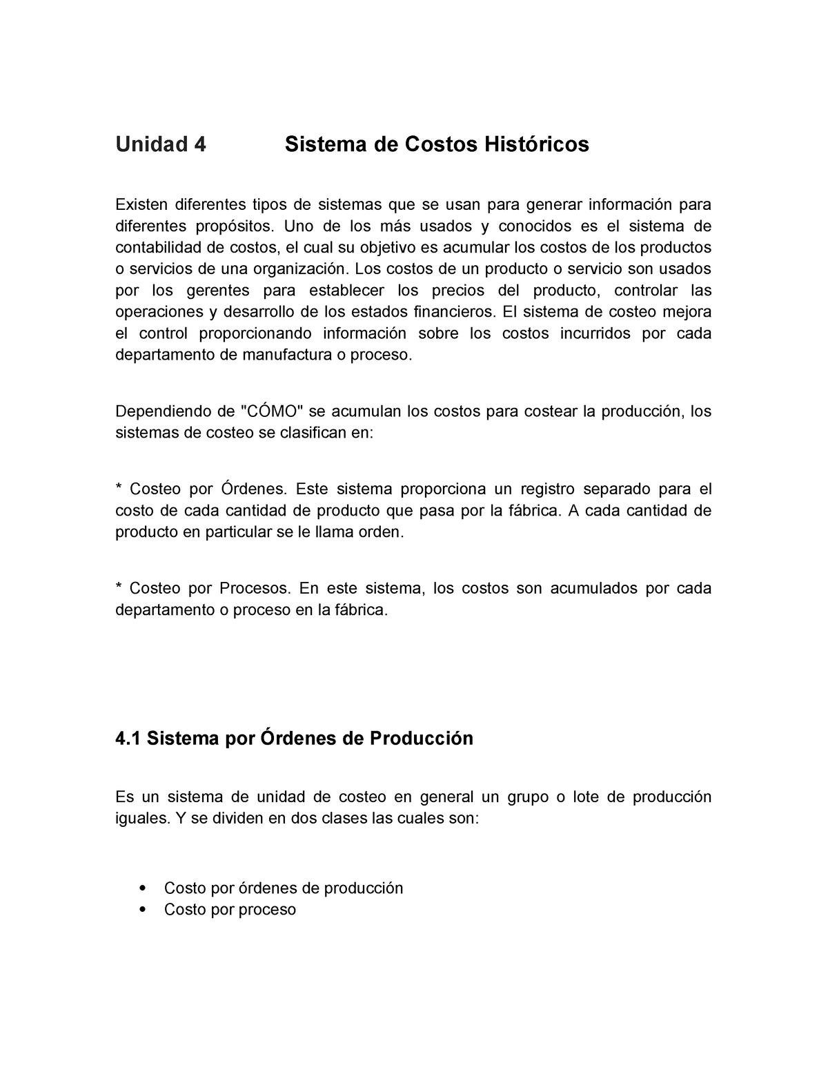 374654746 Unidad 4 Sistema De Costos Historicos Unidad 4 Sistema De