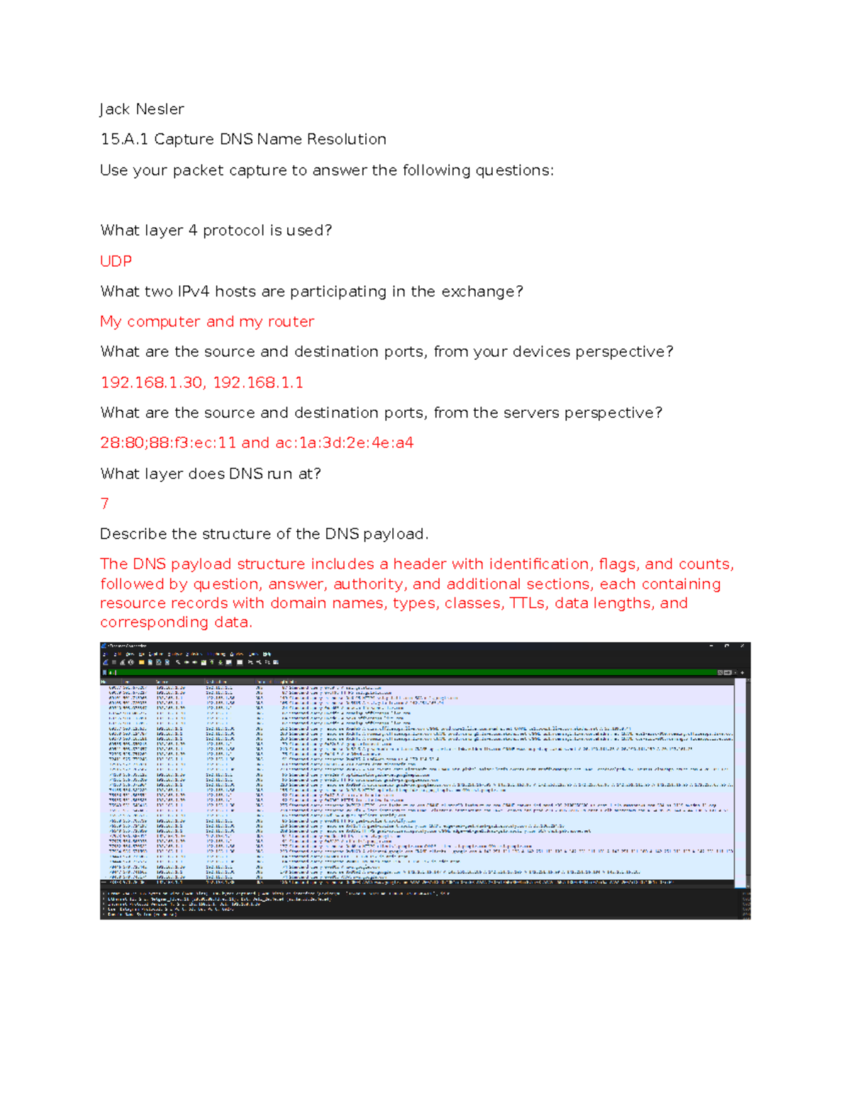 15.A.1 Capture DNS Name Resolution - Jack Nesler 15.A Capture DNS Name ...