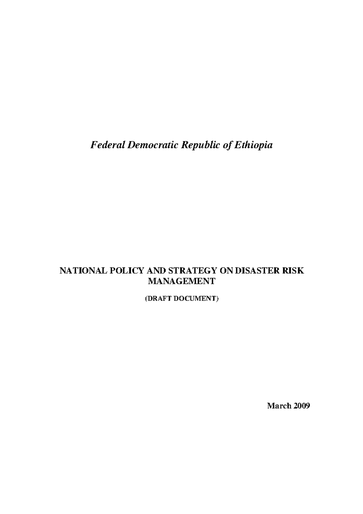 Ethiopia 7th version DRM Policy - Federal Democratic Republic of ...