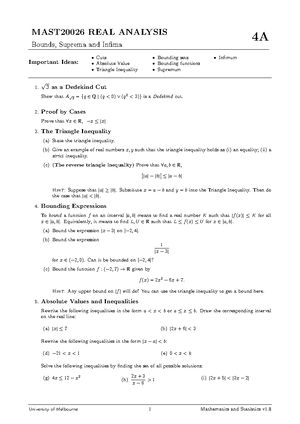 REAL Analysis Workshop 3 - MAST20026 REAL ANALYSIS 3A Real Numbers ...