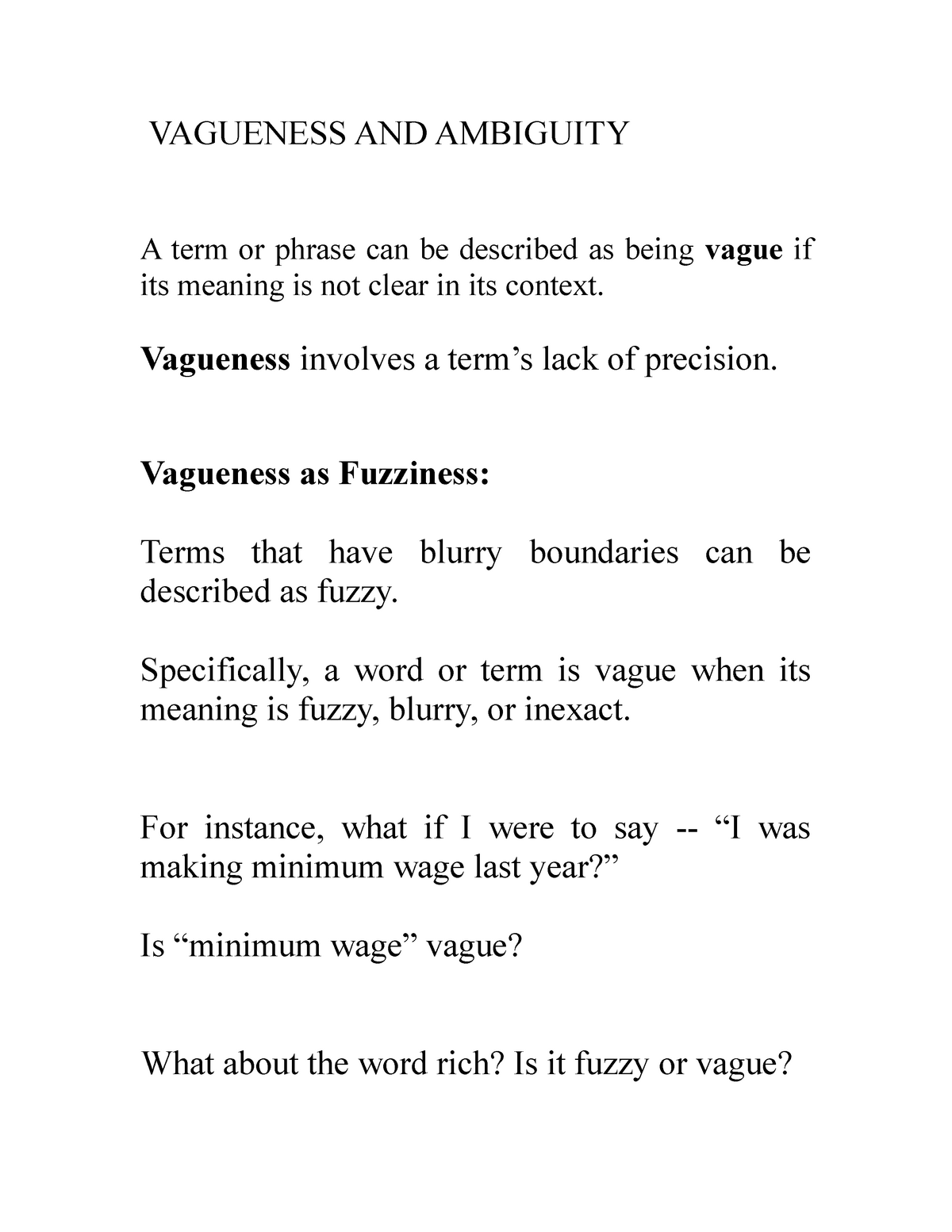 vagueness examples