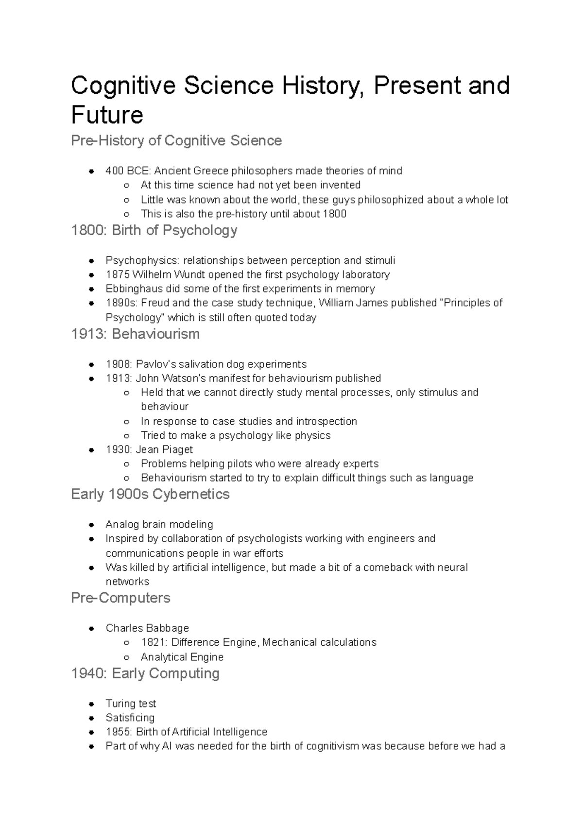 CGSC 1001 - Cognitive Science History, Present and Future - Cognitive ...