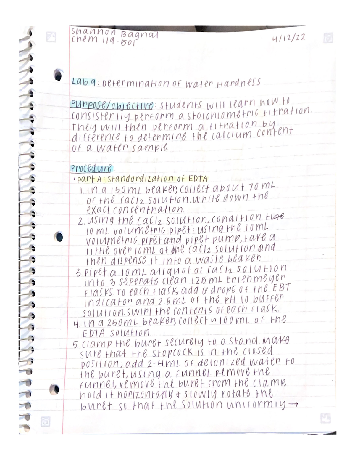 Chem 119 lab 9 notebook - Abigal Songok - CHEM 119 - Studocu