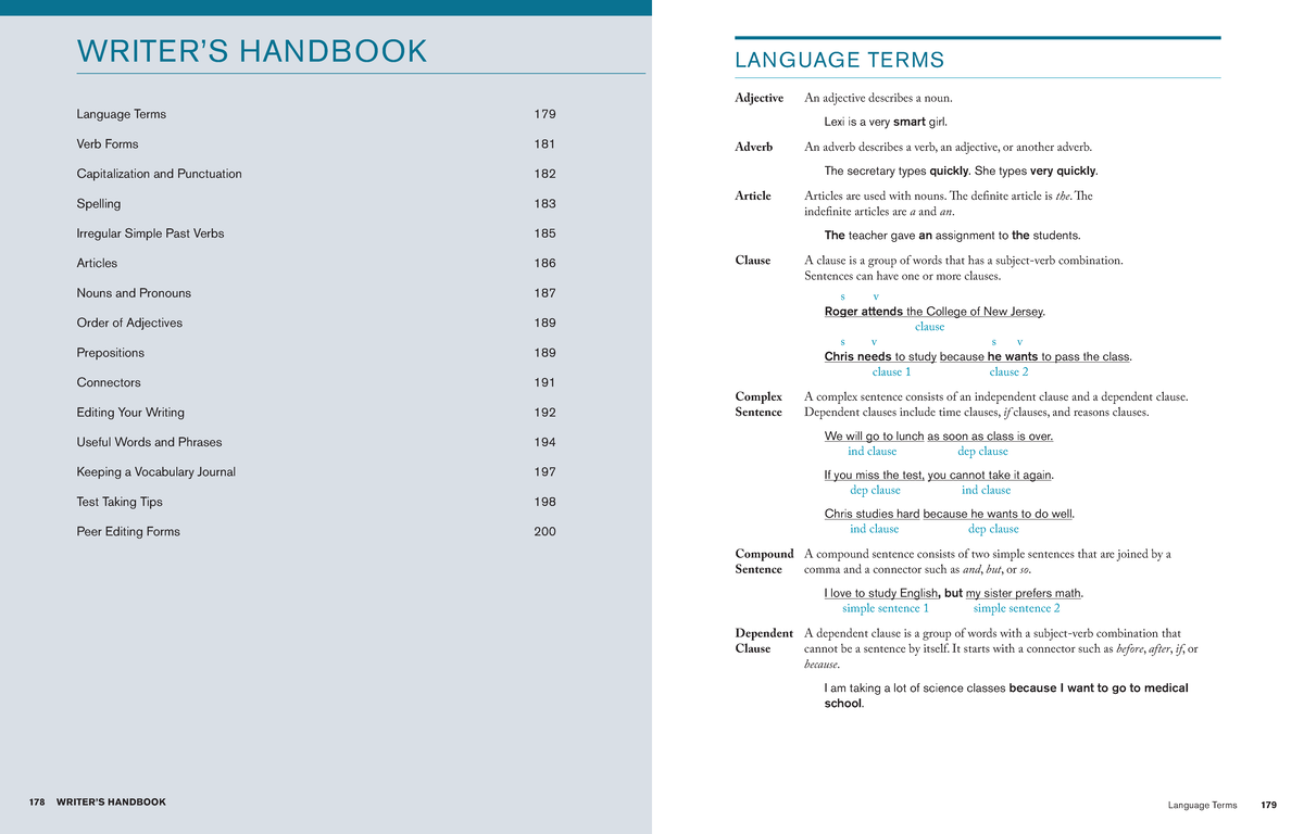 GW SB1 Writer's Handbook - 178 WRITER’S HANDBOOK Language Terms 179 ...