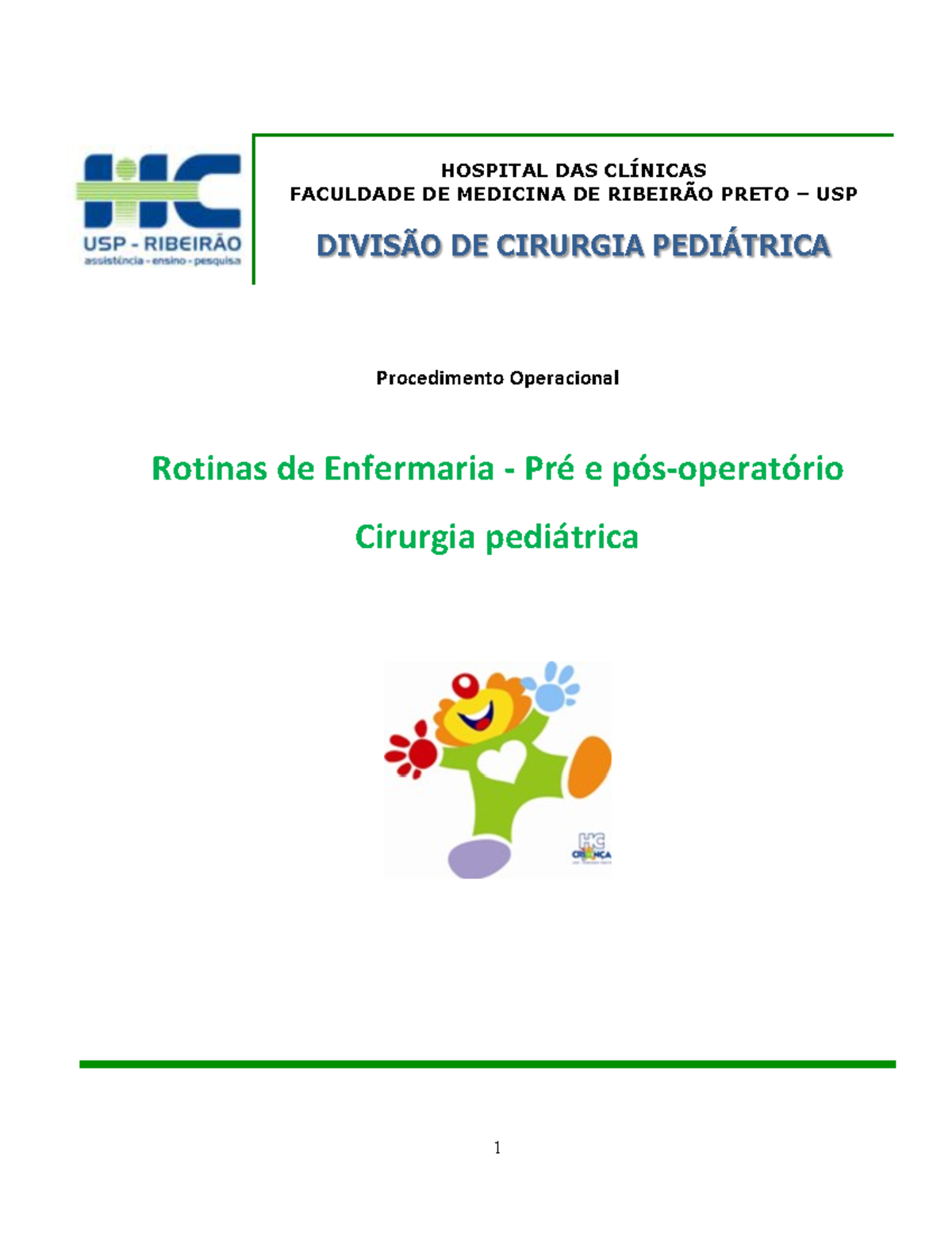 Protocolos Enfermaria PRE E POS Operato RIO Cirurgia Pediátrica ...