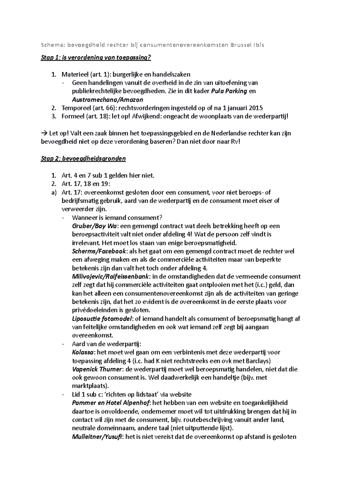 Schema Bevoegdheid Consumentenovereenkomsten Brussel Ibis - Schema ...