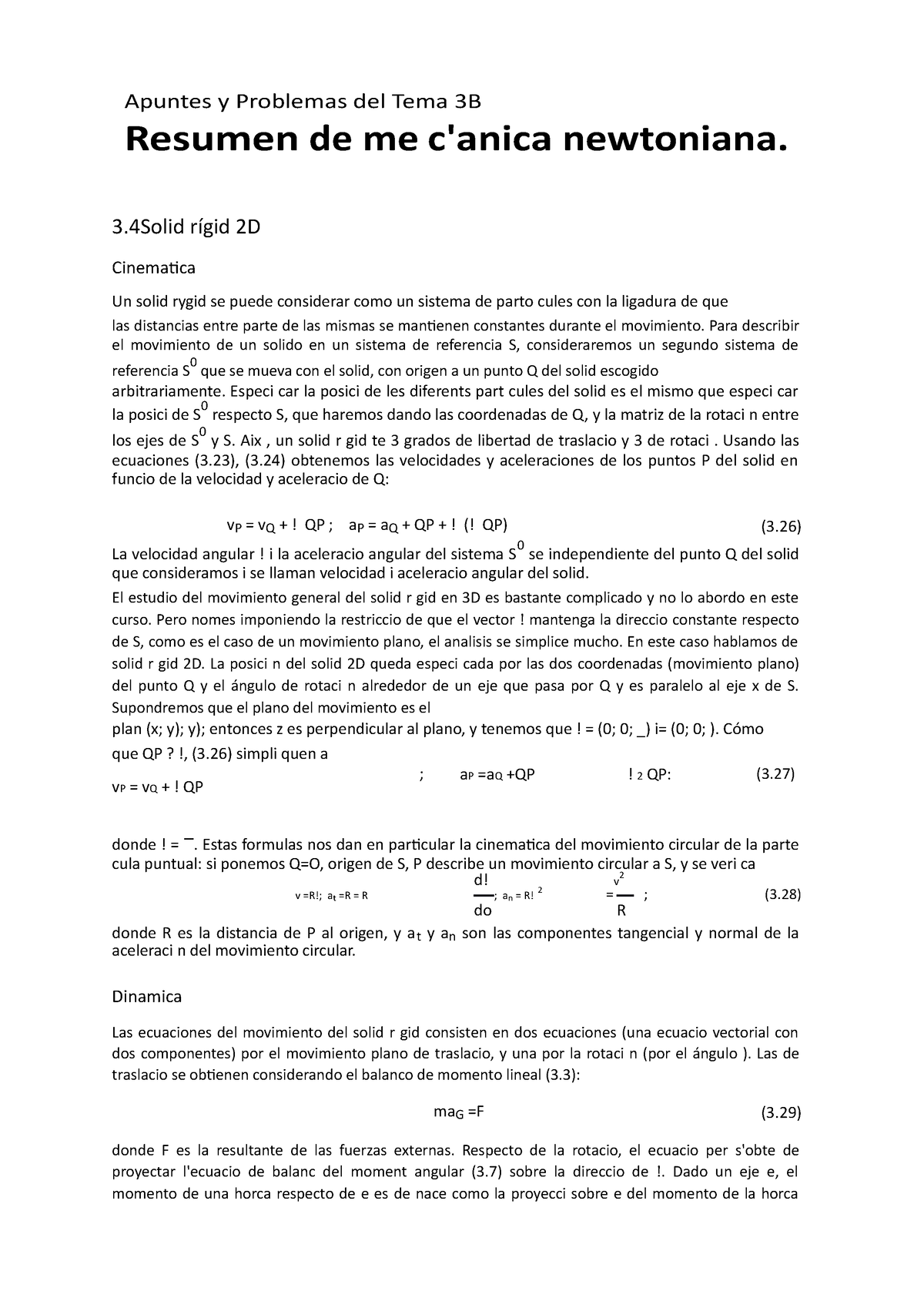 Apuntes Algebra Lineal Esp Tema 3b Mec Docx Apuntes Y Problemas Del