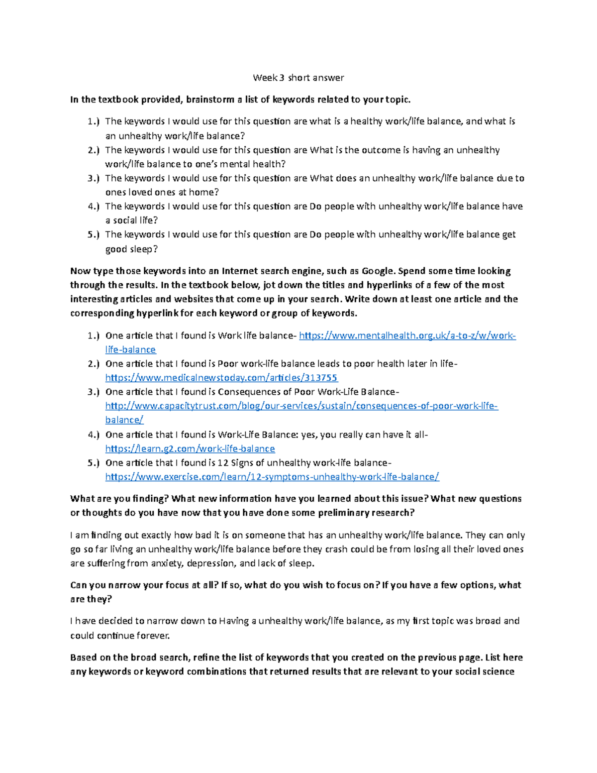 Week 3 short answer - Week 3 short answer In the textbook provided ...