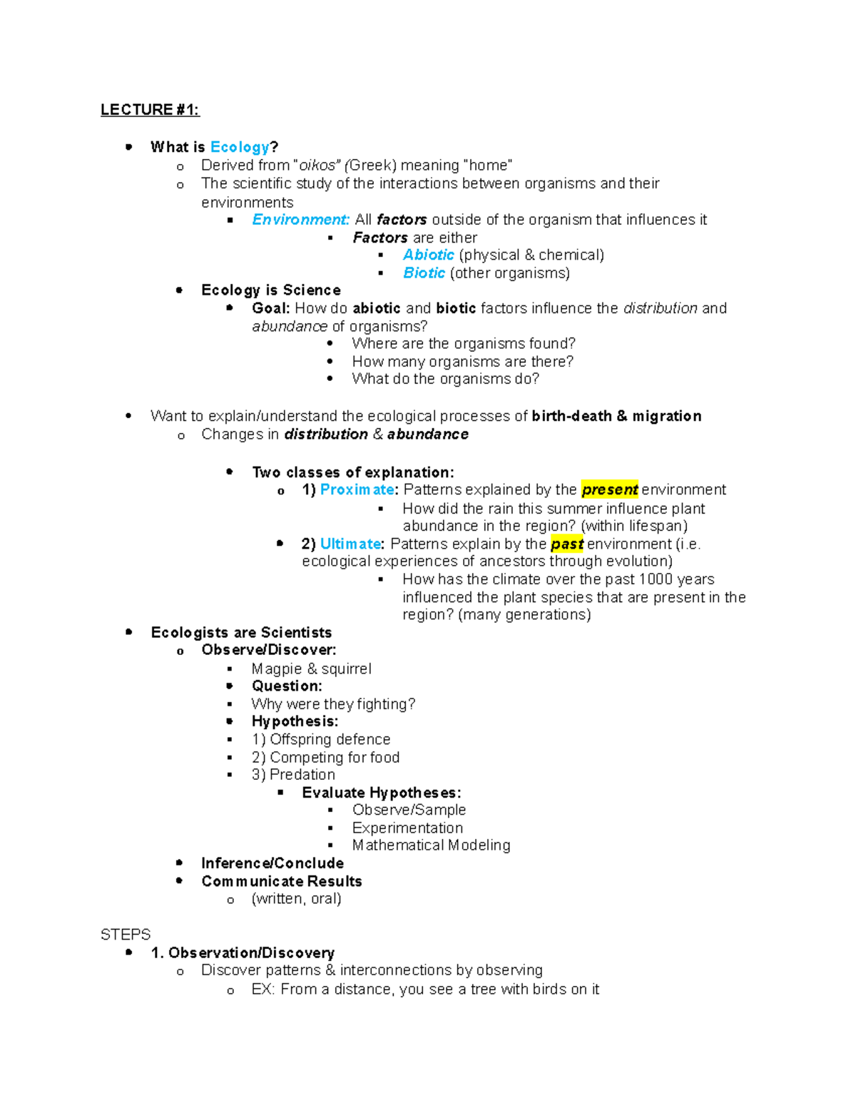 ecology-notes-lecture-1-what-is-ecology-o-derived-from-oikos-greek-meaning-home-o