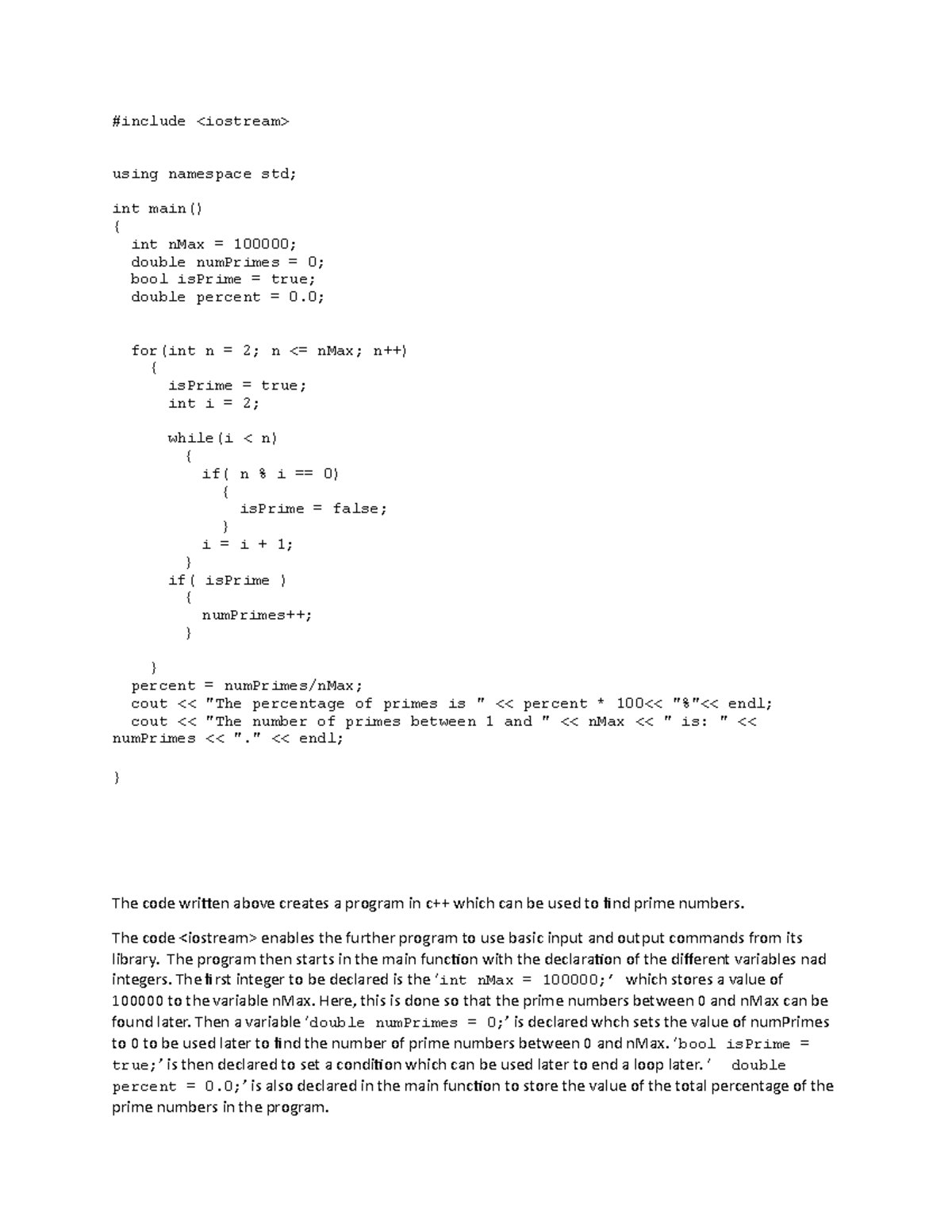 Code explanation paper 1 - using namespace int main() int nMax double ...