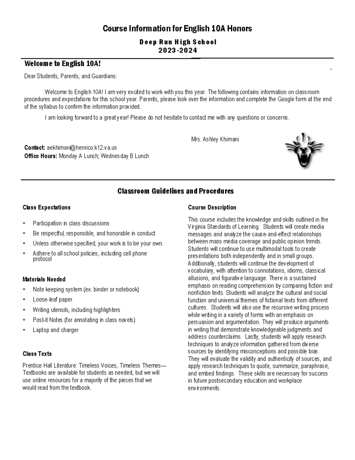 2024Syllabus Anon Course Information For English 10A Honors Deep   Thumb 1200 1553 