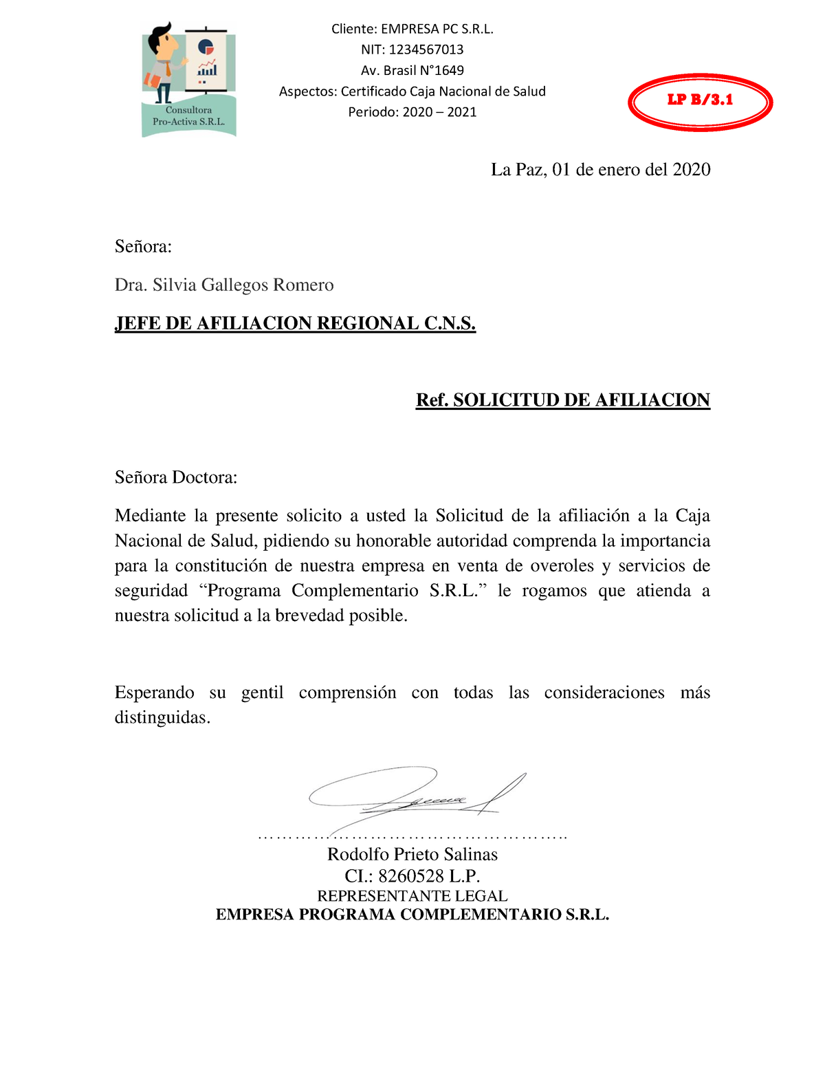 Modelo Carta Solicitud Afiliacion Caja De Compensacio 2439