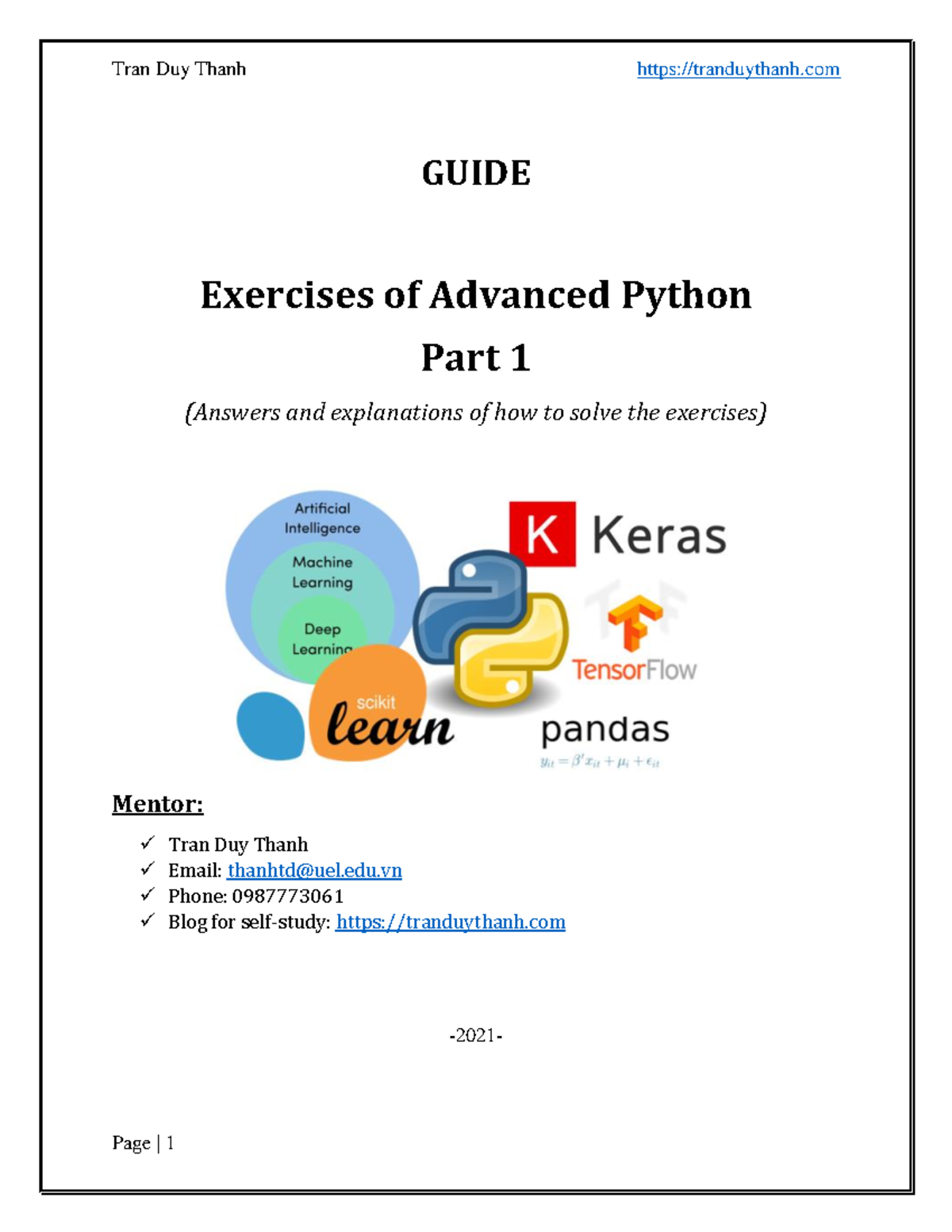 Exercise Guide Advanced Python Part 1 - GUIDE Exercises of Advanced ...