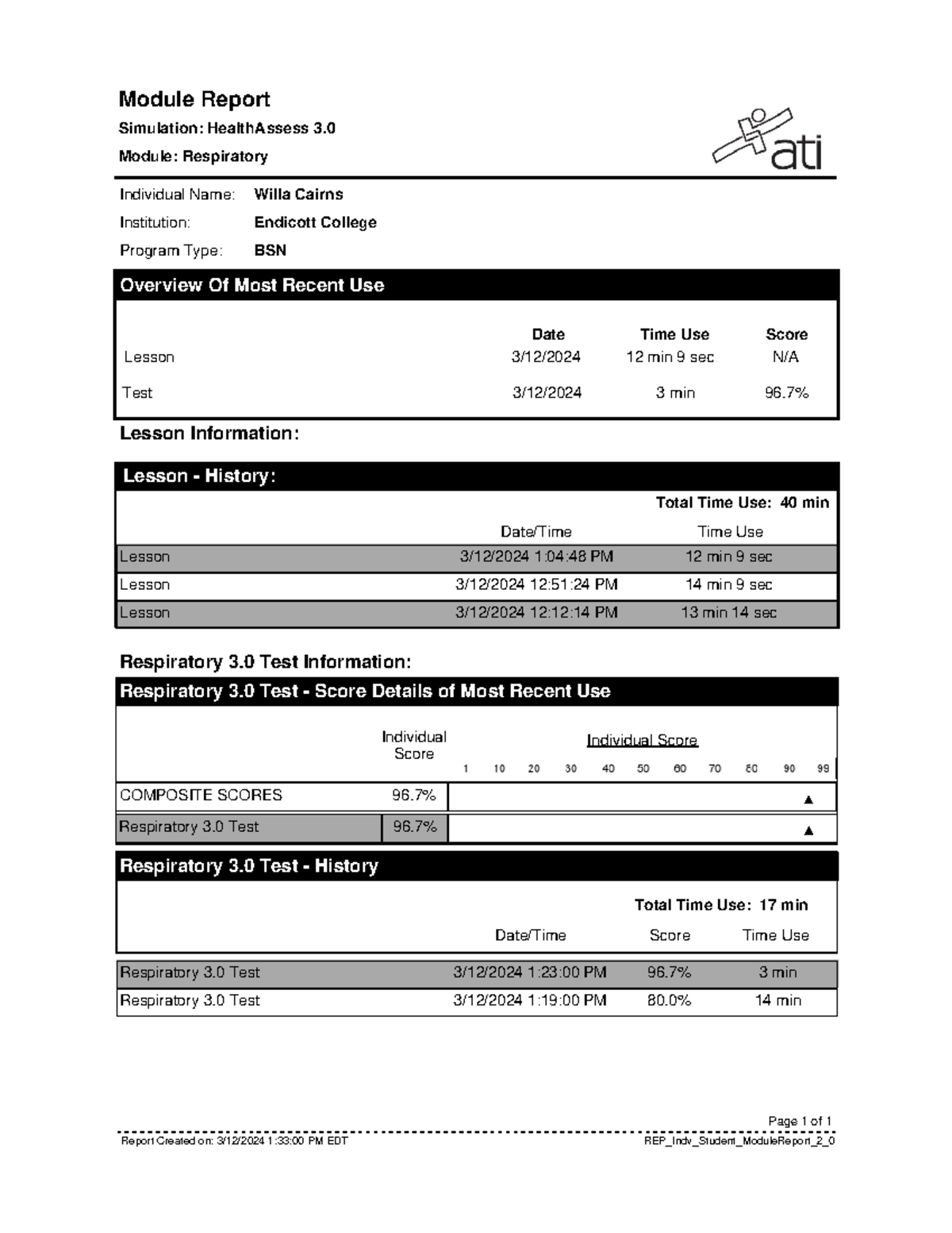 Report - lab - Date/Time Time Use Total Time Use: 40 min Lesson 3/12 ...
