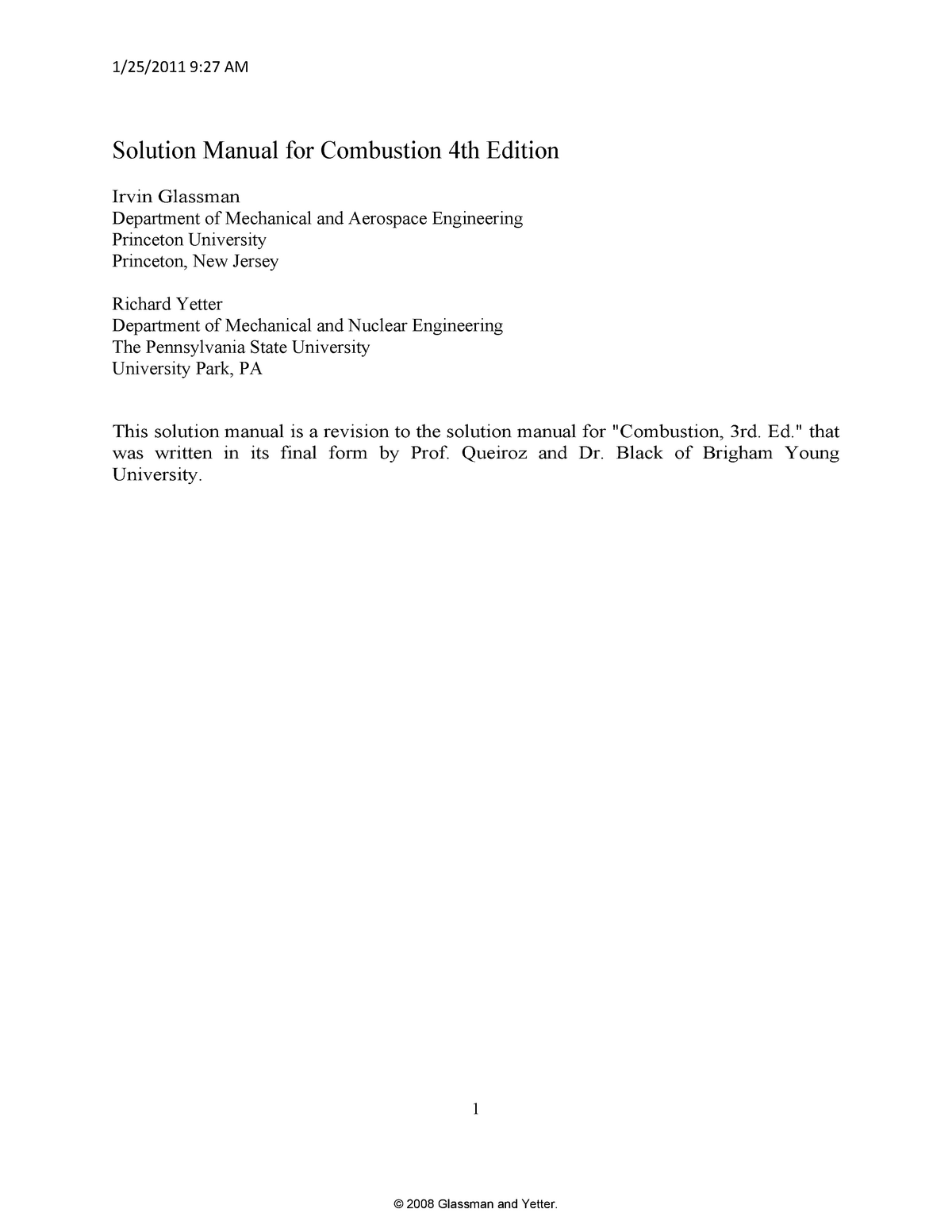 Solution Combustion Ra Mit Solution Manual For Combustion 4th Edition Irvin Glassman Department Of Mechanical And Aerospace Engineering Princeton Studocu