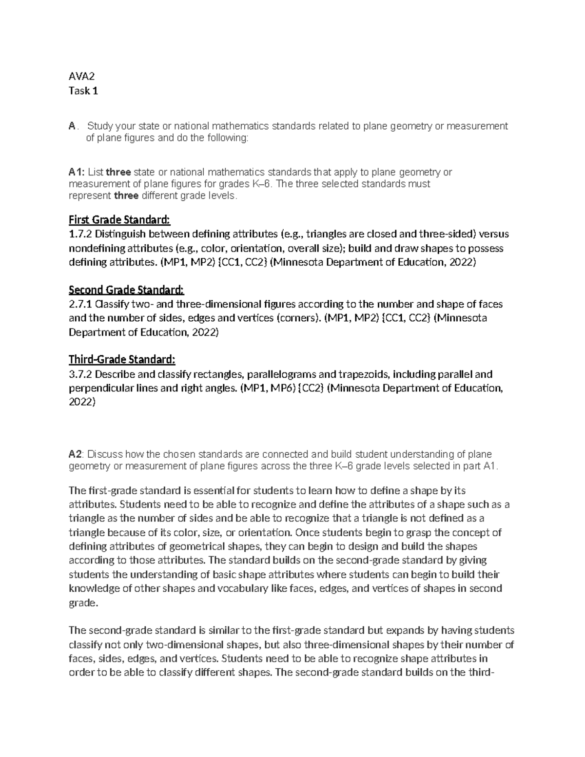 WGU-AVA2-Task 1 - AVA Task 1 A. Study your state or national ...