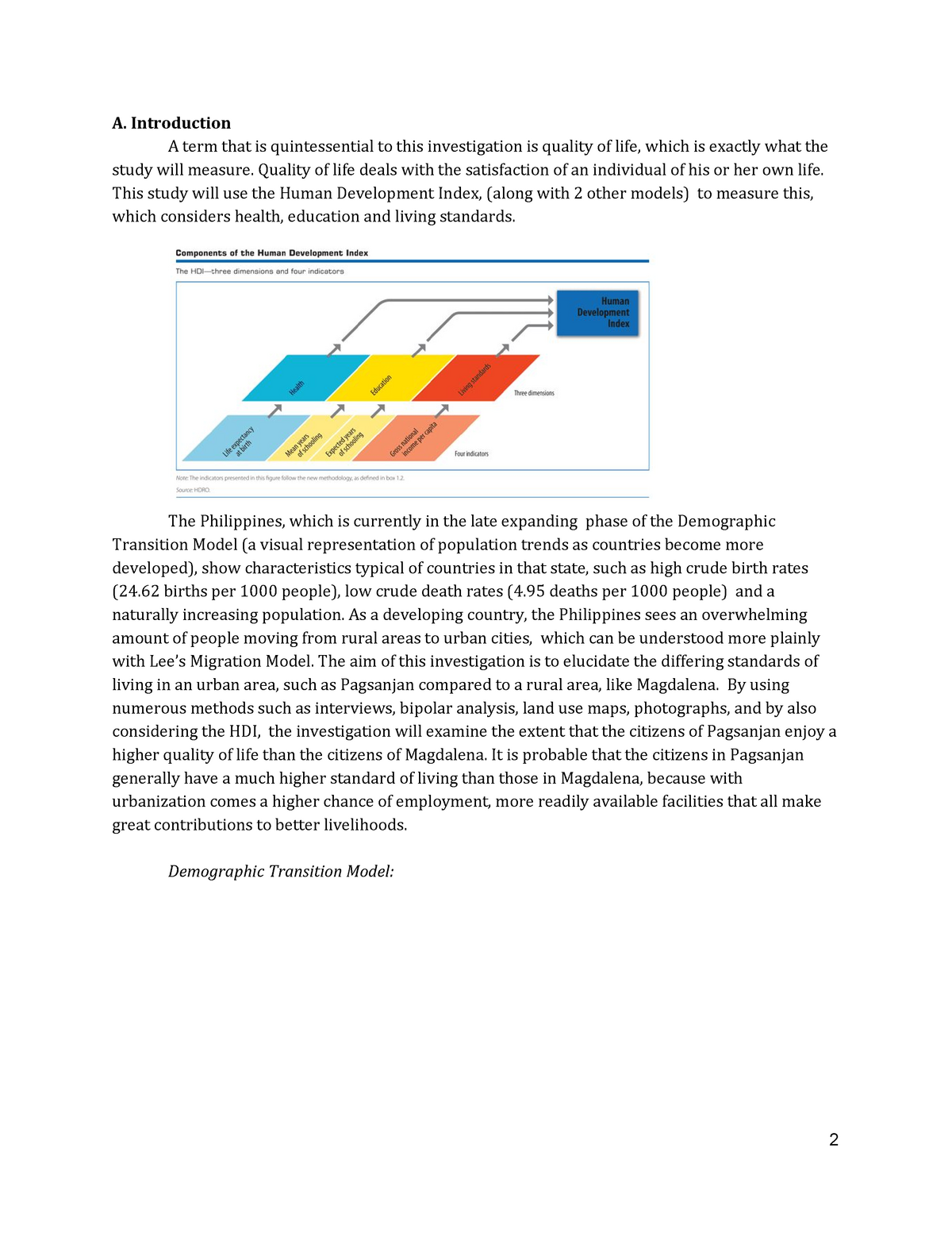 Quality Of Life Evaluation Geography Ia Studocu