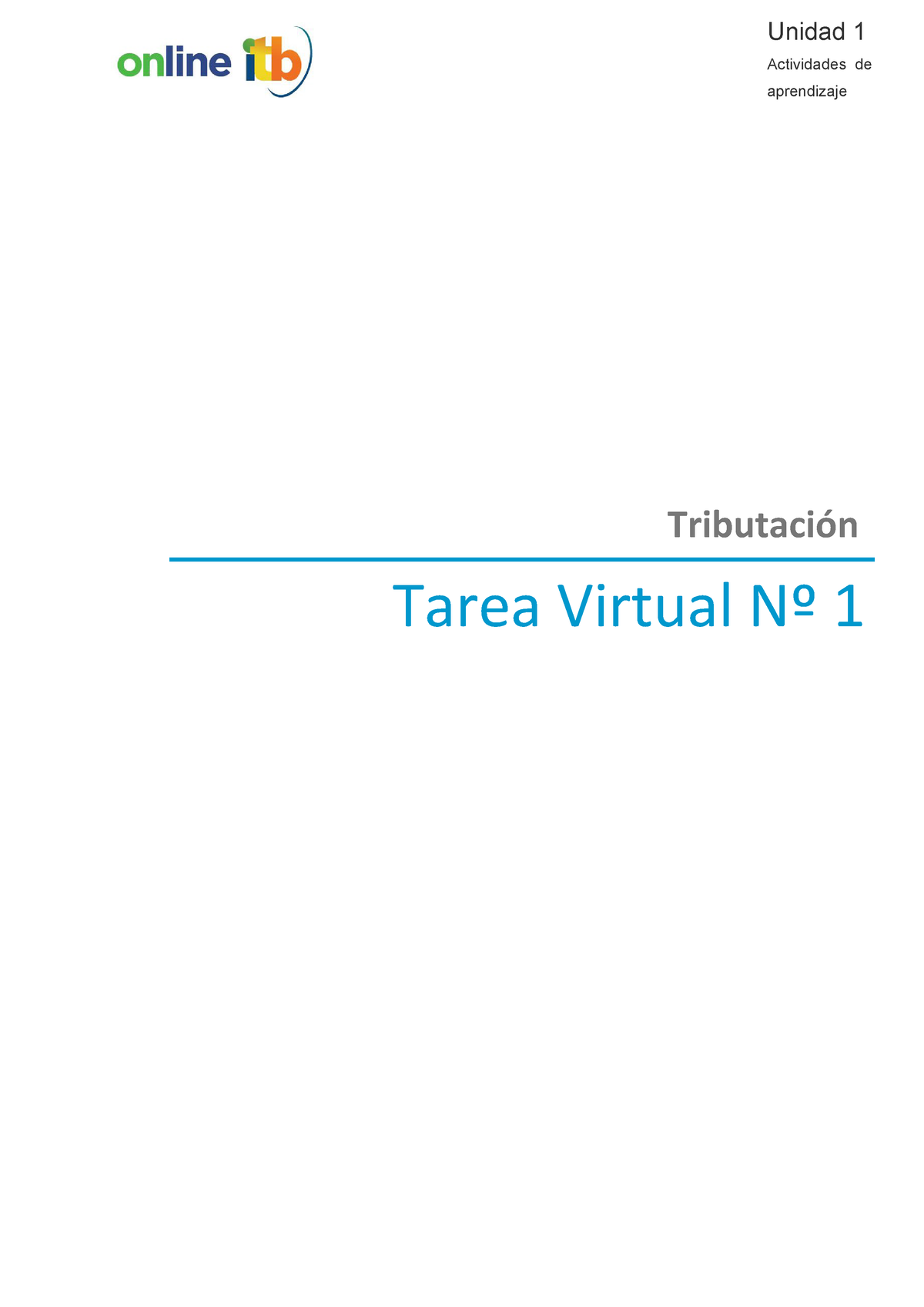 Tarea Virtual 1 Unidad 1 - TRB-9 - Actividades De Aprendizaje Tarea ...