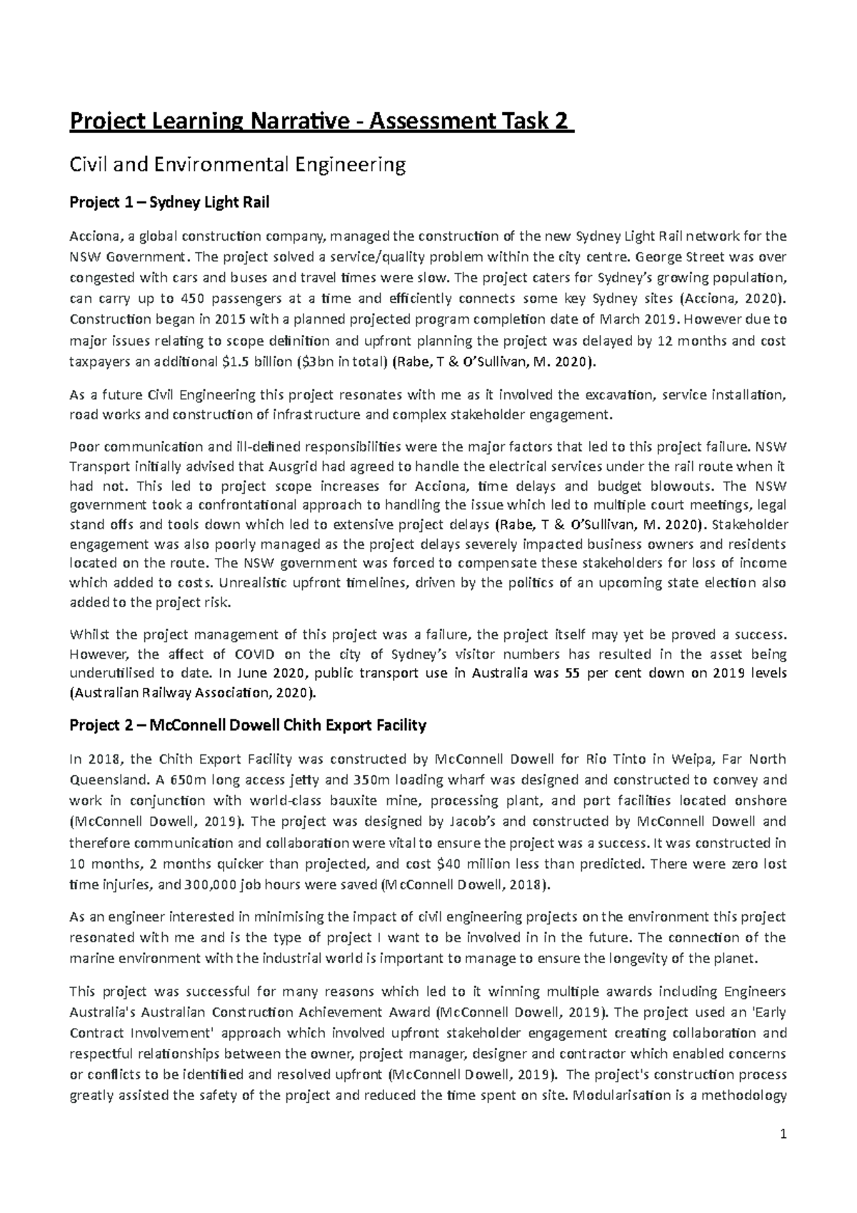 Project Learning Narrative - The project solved a problem within the ...