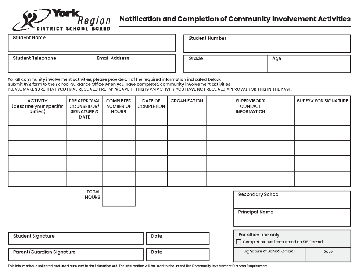 FOR-communityinvolvement - Notification and Completion of Community ...