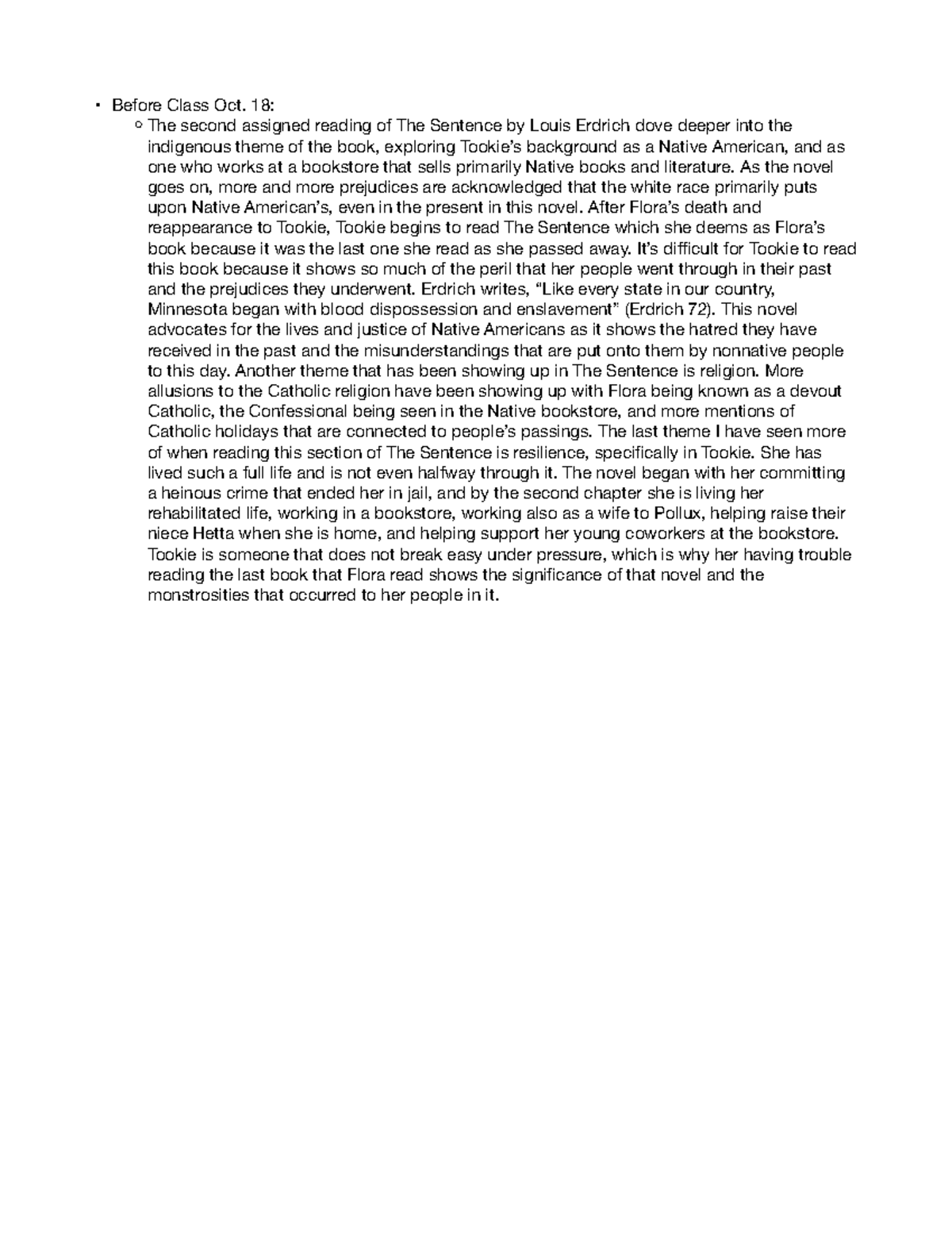 The Sentence Weeks 7-11 Impressions, Activities, and Insights-Unit 2 #3 ...