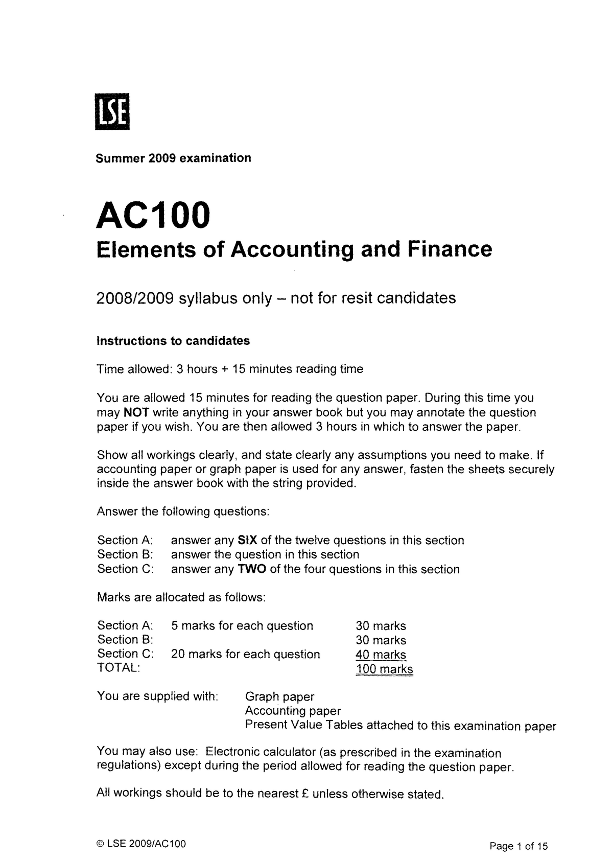 AC100-2 - Exam Papers - AC100 - Studocu