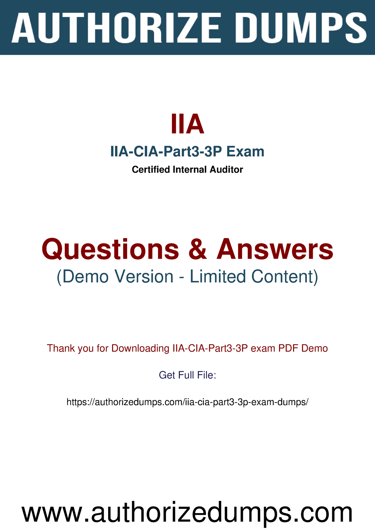 IIA CIA Part3 3P Demo - If you're looking to know more about our services  or to test our products, - Sns-Brigh10