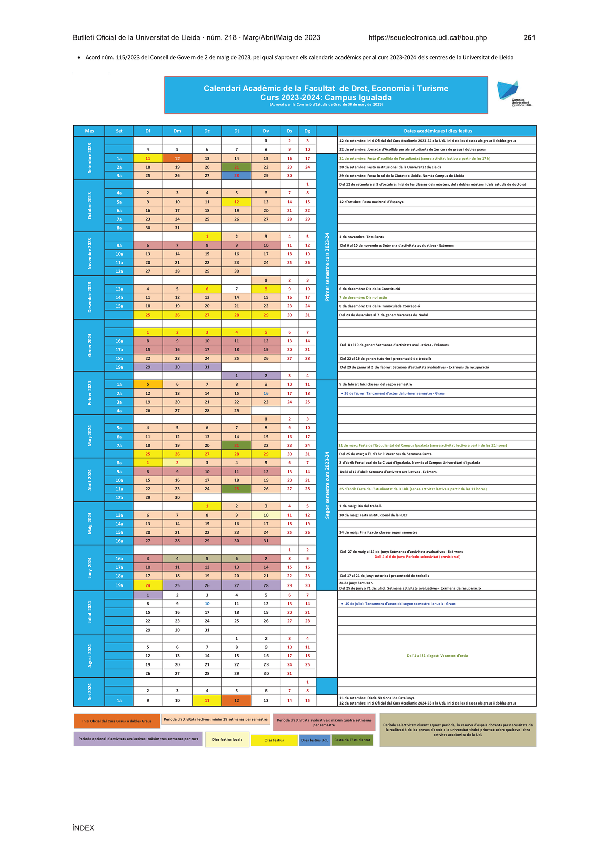 Calendari academic ade Studocu