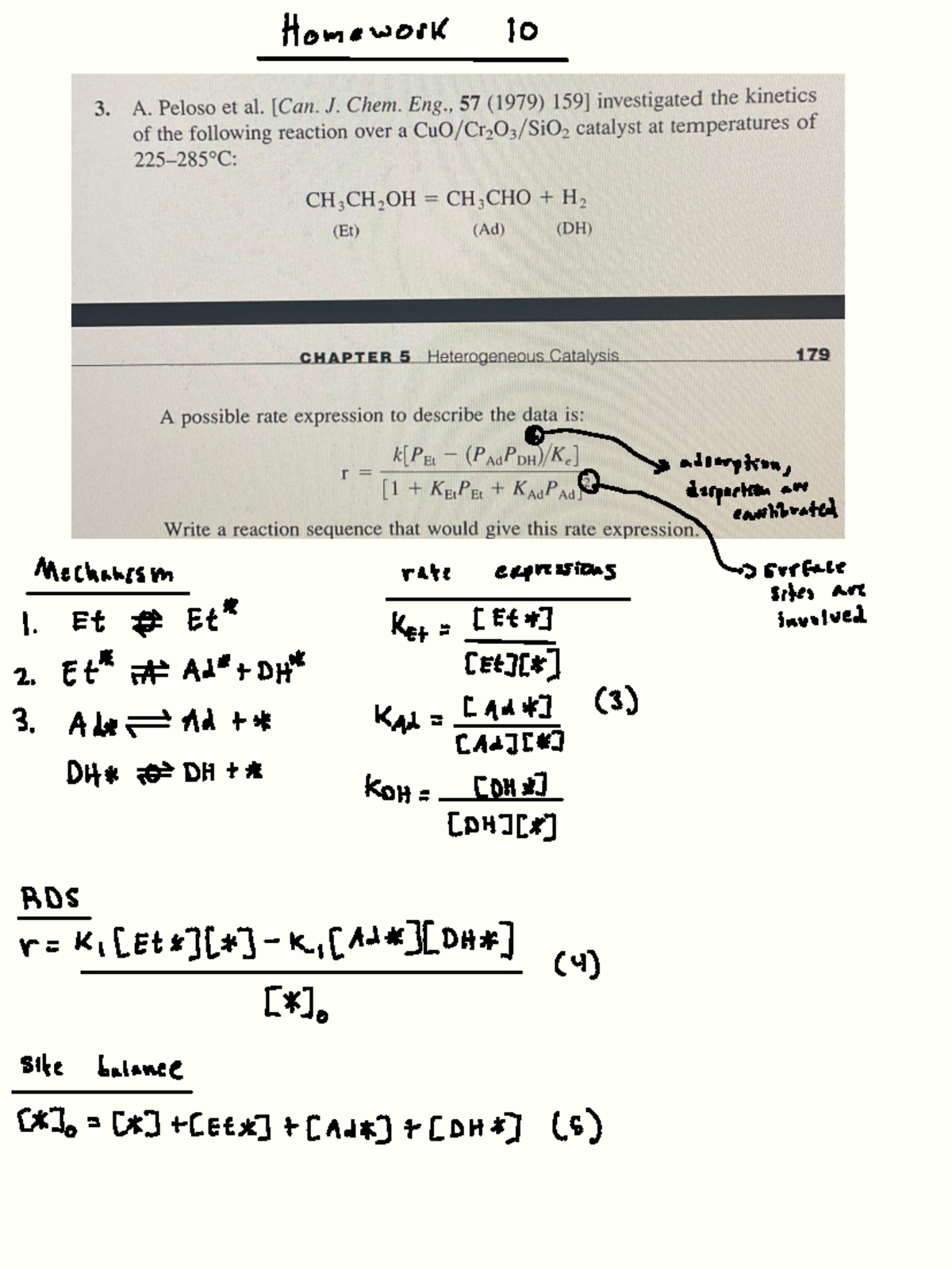 Reaction Engineering Homework 10 - CHE 4060 - Studocu