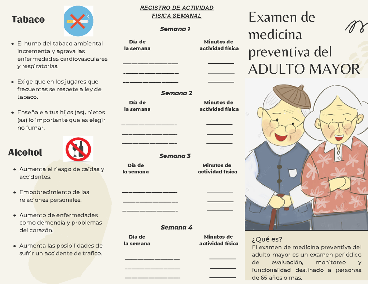 Examen de medicina preventiva del adulto mayor - Tabaco El humo del ...