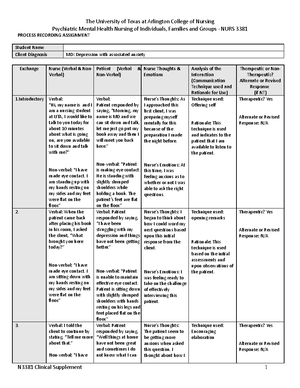 Mental Health SBAR Plan of Care - SBAR NURSING CARE PLAN Student Name ...