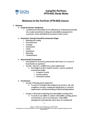 Pen Test+ Notes - Planning an Engagement What engagement means in the ...