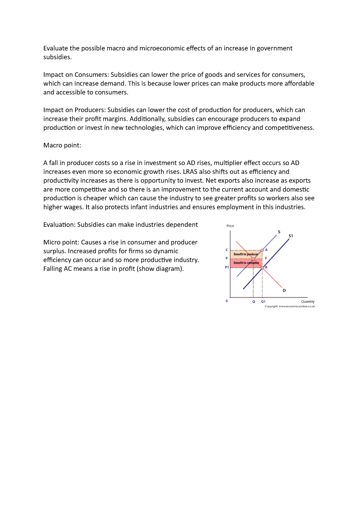 essay about distribution of government subsidies and relief operations