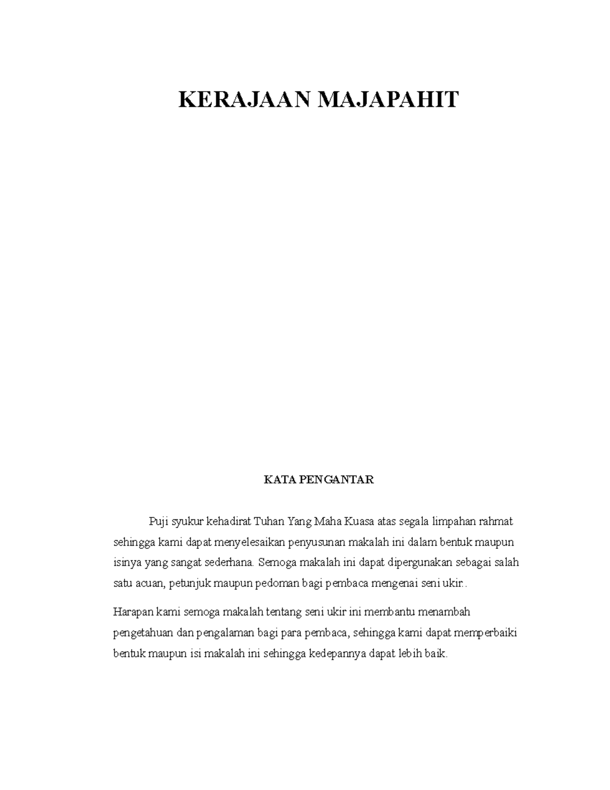 Makalah Sejarah Kerajaan Majapahit - KERAJAAN MAJAPAHIT KATA PENGANTAR ...