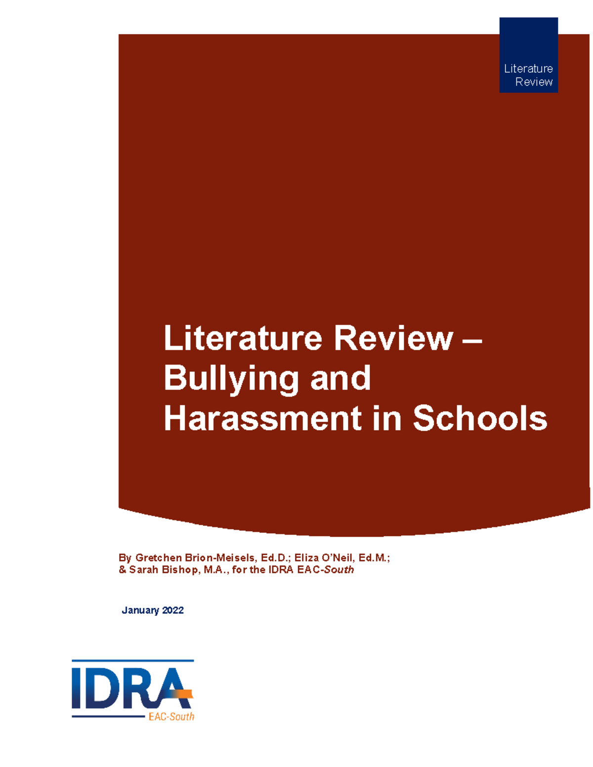 literature review bullying in schools