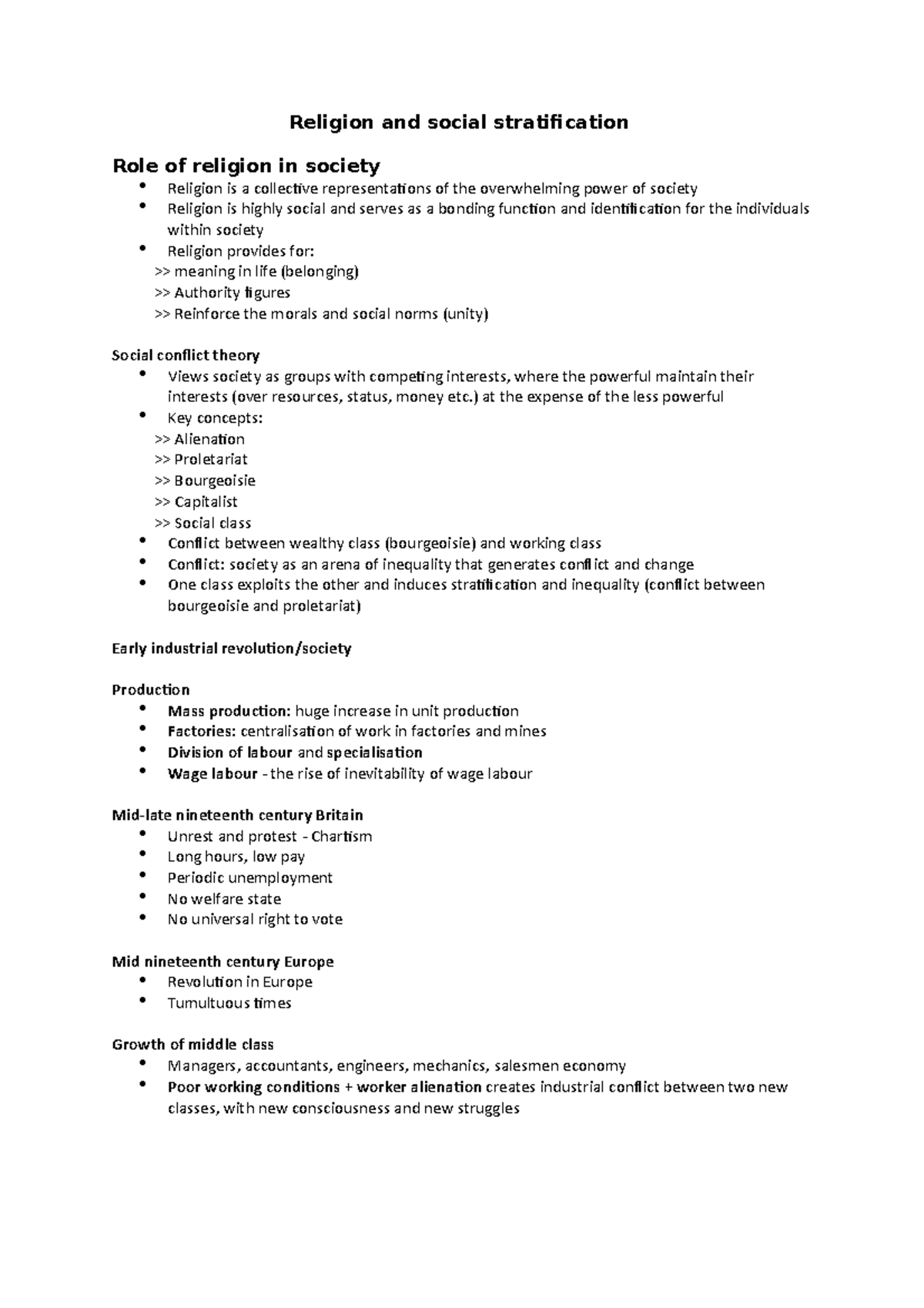 Religion and social stratification - SOCIO 1003 - Adelaide University ...
