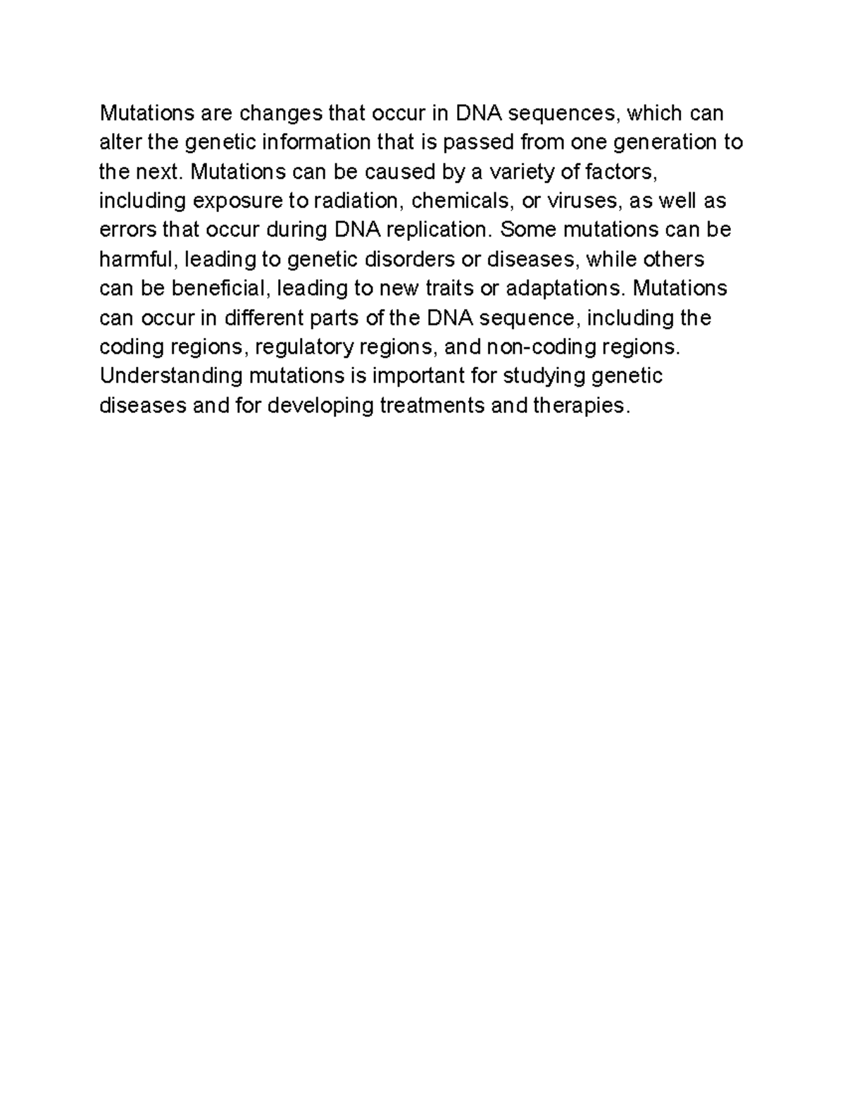 AP Biology Mutations Notes Mutations are changes that occur in DNA