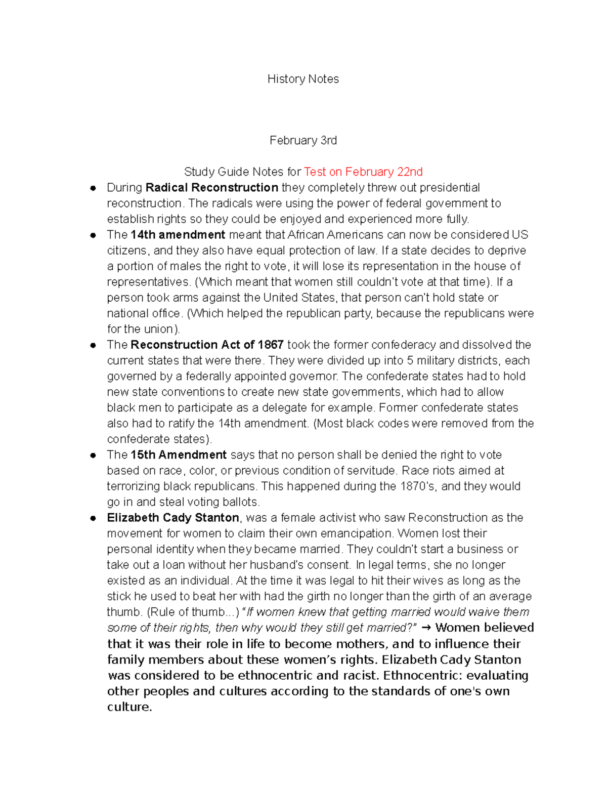 Exam 1 History 252 Notes History Notes February 3rd Study Guide Notes For Test On February Exam 1 History 252 Notes History Notes February 3rd Study Guide Notes For Test On February