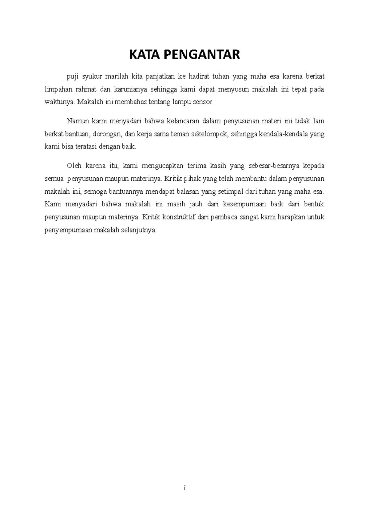 Lampu kata pengantar KATA PENGANTAR puji syukur marilah kita