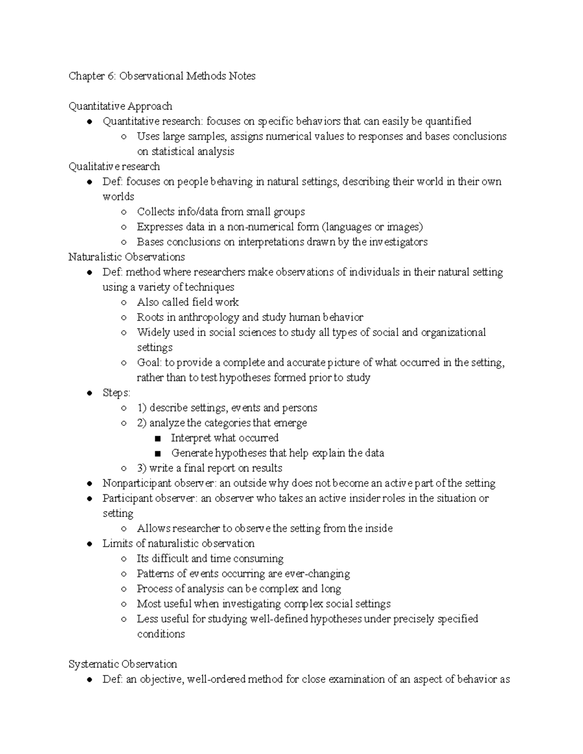 chapter 6 research methods observational design