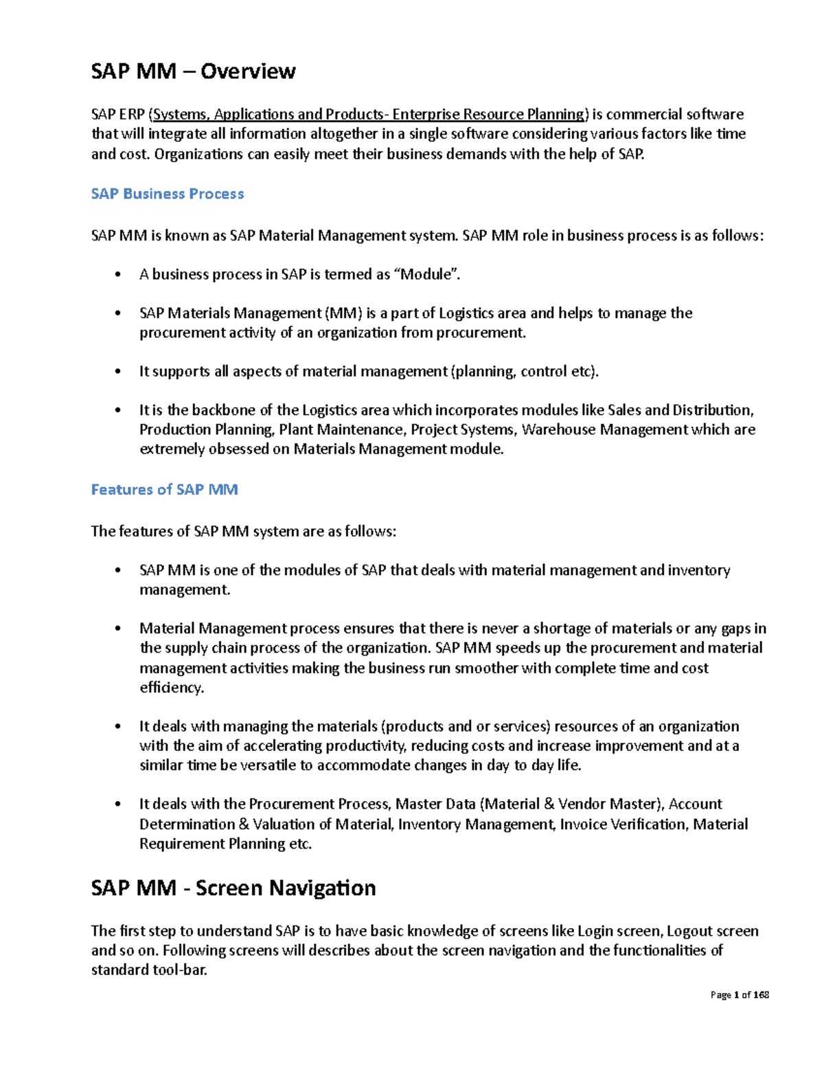 SAP MM Basic Introduction ERK - SAP MM – Overview SAP ERP (Systems ...