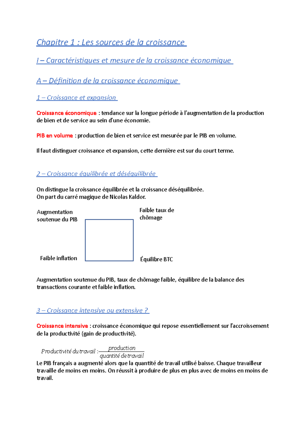 Sources de la croissance - PIB en volume : production de bien et ...